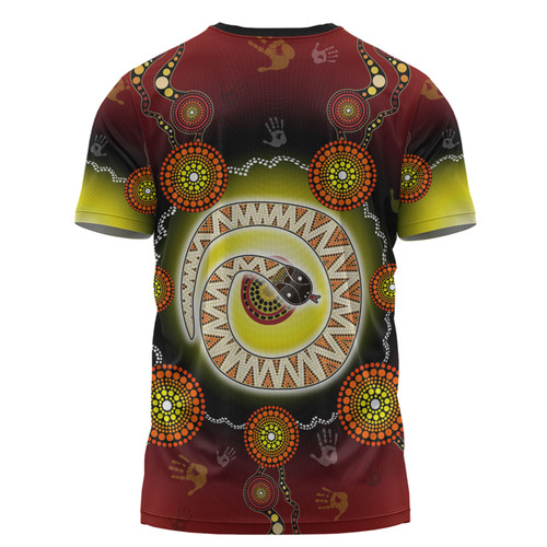 Australia Aboriginal Custom T-shirt - The Rainbow Serpent Dreaming Spirit Art T-shirt Australia Aboriginal Custom T-shirt - The Rainbow Serpent Dreaming Spirit Art T-shirt