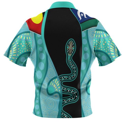 Australia Aboriginal Custom Hawaiian Shirt - Turquoise Indigenous Rainbow Serpent Inspired Hawaiian Shirt Australia Aboriginal Custom Hawaiian Shirt - Turquoise Indigenous Rainbow Serpent Inspired Hawaiian Shirt