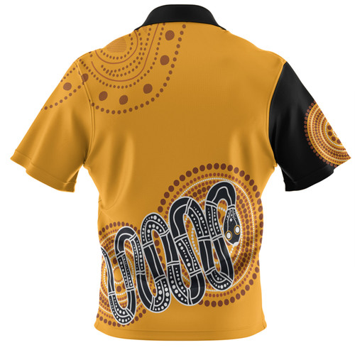 Australia Aboriginal Custom Hawaiian Shirt - Orange Rainbow Serpent Dreaming Inspired Hawaiian Shirt