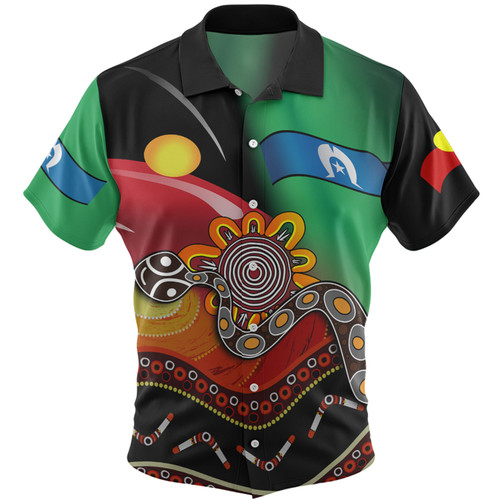 Australia Aboriginal Custom Hawaiian Shirt - The Rainbow Serpent Dreamtime Give Shape To The Earth Hawaiian Shirt