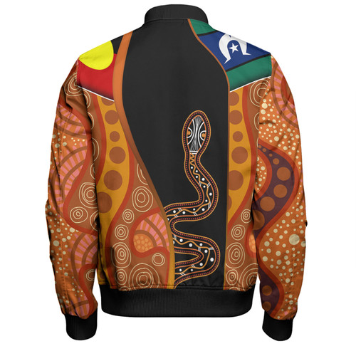 Australia Aboriginal Custom Bomber Jacket - Indigenous Rainbow Serpent Inspired Bomber Jacket Australia Aboriginal Custom Bomber Jacket - Indigenous Rainbow Serpent Inspired Bomber Jacket
