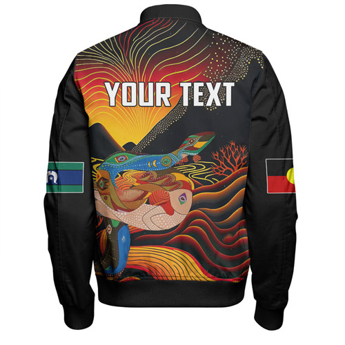 Australia Aboriginal Custom Bomber Jacket - Rainbow Serpent In Aboriginal Dreaming Art Inspired Bomber Jacket Australia Aboriginal Custom Bomber Jacket - Rainbow Serpent In Aboriginal Dreaming Art Inspired Bomber Jacket