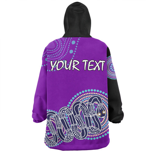 Australia Aboriginal Custom Snug Hoodie - Purple Rainbow Serpent Dreaming Inspired Snug Hoodie