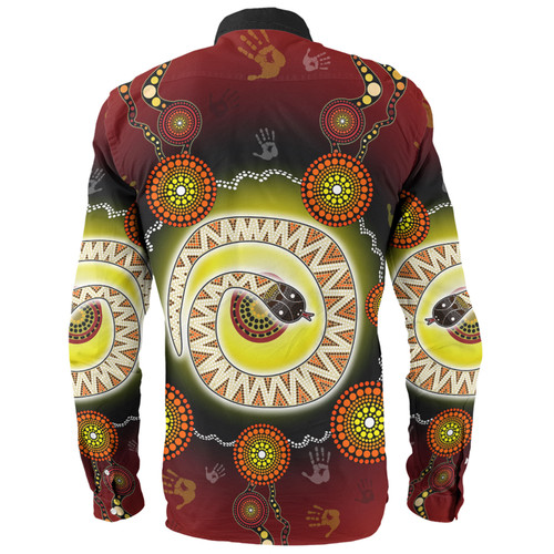 Australia Aboriginal Custom Long Sleeve Shirt - The Rainbow Serpent Dreaming Spirit Art Long Sleeve Shirt Australia Aboriginal Custom Long Sleeve Shirt - The Rainbow Serpent Dreaming Spirit Art Long Sleeve Shirt