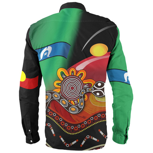 Australia Aboriginal Custom Long Sleeve Shirt - The Rainbow Serpent Dreamtime Give Shape To The Earth Long Sleeve Shirt Australia Aboriginal Custom Long Sleeve Shirt - The Rainbow Serpent Dreamtime Give Shape To The Earth Long Sleeve Shirt