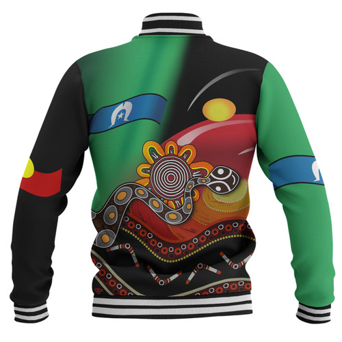 Australia Aboriginal Custom Baseball Jacket - The Rainbow Serpent Dreamtime Give Shape To The Earth Baseball Jacket Australia Aboriginal Custom Baseball Jacket - The Rainbow Serpent Dreamtime Give Shape To The Earth Baseball Jacket