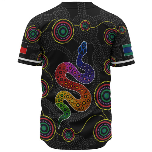 Australia Aboriginal Custom Baseball Shirt - Indigenous Dreaming Rainbow Serpent Inspired Baseball Shirt Australia Aboriginal Custom Baseball Shirt - Indigenous Dreaming Rainbow Serpent Inspired Baseball Shirt