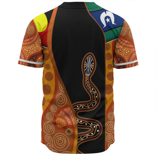 Australia Aboriginal Custom Baseball Shirt - Indigenous Rainbow Serpent Inspired Baseball Shirt Australia Aboriginal Custom Baseball Shirt - Indigenous Rainbow Serpent Inspired Baseball Shirt
