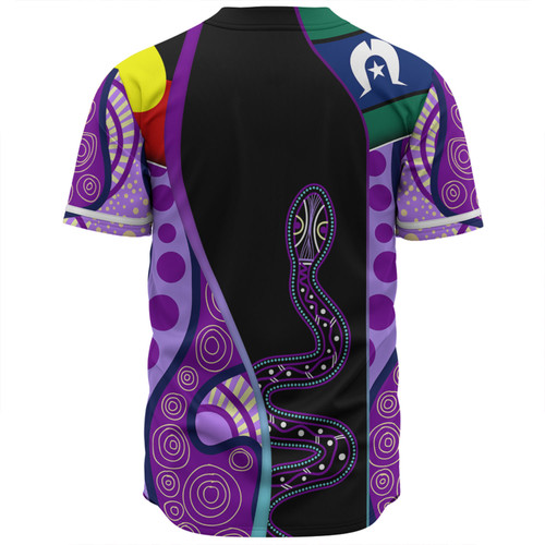 Australia Aboriginal Custom Baseball Shirt - Purple Indigenous Rainbow Serpent Inspired Baseball Shirt Australia Aboriginal Custom Baseball Shirt - Purple Indigenous Rainbow Serpent Inspired Baseball Shirt