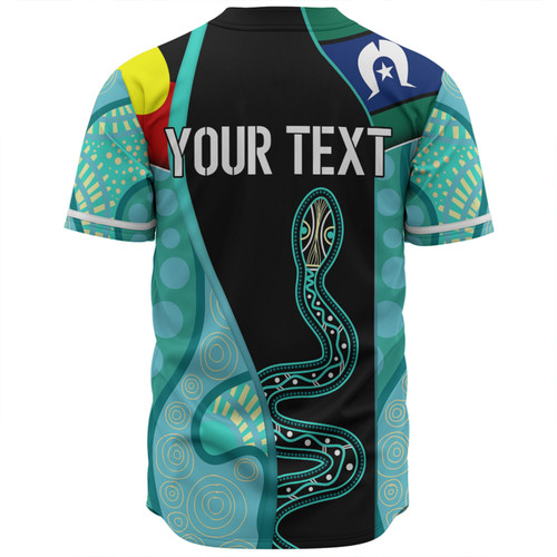 Australia Aboriginal Custom Baseball Shirt - Turquoise Indigenous Rainbow Serpent Inspired Baseball Shirt Australia Aboriginal Custom Baseball Shirt - Turquoise Indigenous Rainbow Serpent Inspired Baseball Shirt