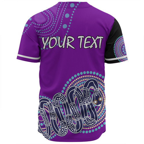 Australia Aboriginal Custom Baseball Shirt - Purple Rainbow Serpent Dreaming Inspired Baseball Shirt Australia Aboriginal Custom Baseball Shirt - Purple Rainbow Serpent Dreaming Inspired Baseball Shirt