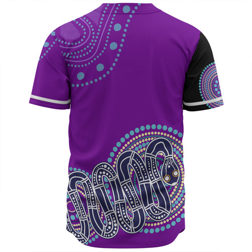 Australia Aboriginal Custom Baseball Shirt - Purple Rainbow Serpent Dreaming Inspired Baseball Shirt Australia Aboriginal Custom Baseball Shirt - Purple Rainbow Serpent Dreaming Inspired Baseball Shirt