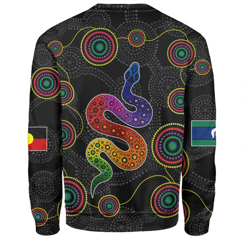 Australia Aboriginal Custom Sweatshirt - Indigenous Dreaming Rainbow Serpent Inspired Sweatshirt Australia Aboriginal Custom Sweatshirt - Indigenous Dreaming Rainbow Serpent Inspired Sweatshirt