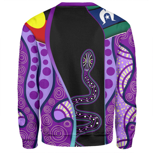 Australia Aboriginal Custom Sweatshirt - Purple Indigenous Rainbow Serpent Inspired Sweatshirt Australia Aboriginal Custom Sweatshirt - Purple Indigenous Rainbow Serpent Inspired Sweatshirt