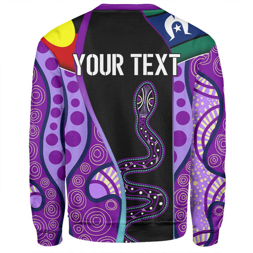 Australia Aboriginal Custom Sweatshirt - Purple Indigenous Rainbow Serpent Inspired Sweatshirt Australia Aboriginal Custom Sweatshirt - Purple Indigenous Rainbow Serpent Inspired Sweatshirt