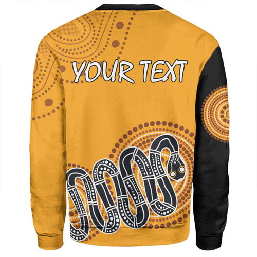Australia Aboriginal Custom Sweatshirt - Orange Rainbow Serpent Dreaming Inspired Sweatshirt Australia Aboriginal Custom Sweatshirt - Orange Rainbow Serpent Dreaming Inspired Sweatshirt