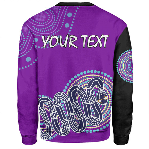Australia Aboriginal Custom Sweatshirt - Purple Rainbow Serpent Dreaming Inspired Sweatshirt Australia Aboriginal Custom Sweatshirt - Purple Rainbow Serpent Dreaming Inspired Sweatshirt