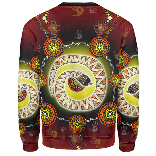 Australia Aboriginal Custom Sweatshirt - The Rainbow Serpent Dreaming Spirit Art Sweatshirt Australia Aboriginal Custom Sweatshirt - The Rainbow Serpent Dreaming Spirit Art Sweatshirt