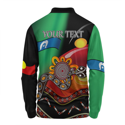 Australia Aboriginal Custom Long Sleeve Polo Shirt - The Rainbow Serpent Dreamtime Give Shape To The Earth Long Sleeve Polo Shirt Australia Aboriginal Custom Long Sleeve Polo Shirt - The Rainbow Serpent Dreamtime Give Shape To The Earth Long Sleeve Polo Shirt