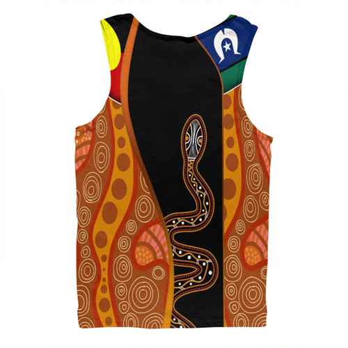 Australia Aboriginal Custom Men Singlet - Indigenous Rainbow Serpent Inspired Men Singlet Australia Aboriginal Custom Men Singlet - Indigenous Rainbow Serpent Inspired Men Singlet