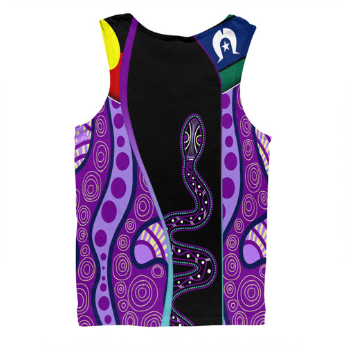 Australia Aboriginal Custom Men Singlet - Purple Indigenous Rainbow Serpent Inspired Men Singlet Australia Aboriginal Custom Men Singlet - Purple Indigenous Rainbow Serpent Inspired Men Singlet