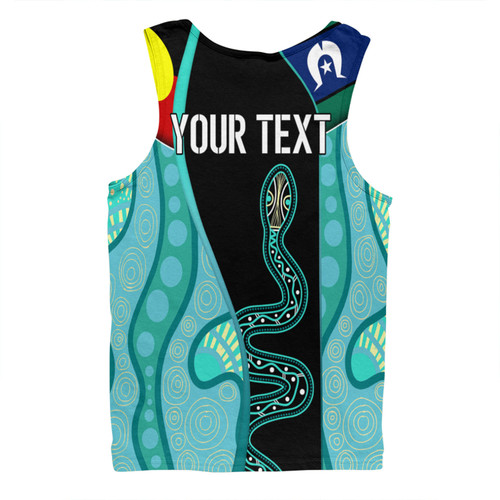 Australia Aboriginal Custom Men Singlet - Turquoise Indigenous Rainbow Serpent Inspired Men Singlet Australia Aboriginal Custom Men Singlet - Turquoise Indigenous Rainbow Serpent Inspired Men Singlet