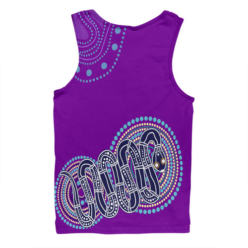 Australia Aboriginal Custom Men Singlet - Purple Rainbow Serpent Dreaming Inspired Men Singlet Australia Aboriginal Custom Men Singlet - Purple Rainbow Serpent Dreaming Inspired Men Singlet