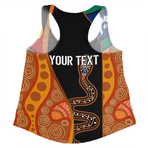 Australia Aboriginal Custom Women Racerback Singlet - Indigenous Rainbow Serpent Inspired Women Racerback Singlet Australia Aboriginal Custom Women Racerback Singlet - Indigenous Rainbow Serpent Inspired Women Racerback Singlet