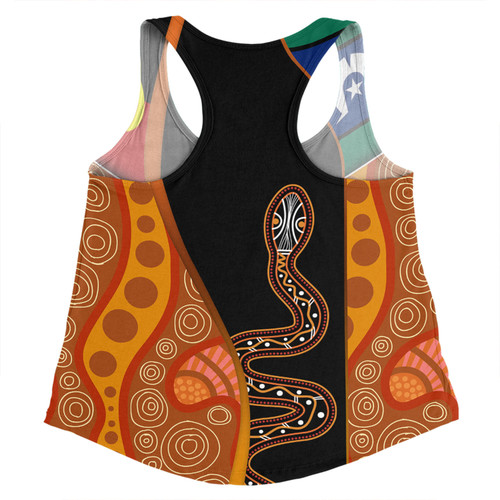 Australia Aboriginal Custom Women Racerback Singlet - Indigenous Rainbow Serpent Inspired Women Racerback Singlet Australia Aboriginal Custom Women Racerback Singlet - Indigenous Rainbow Serpent Inspired Women Racerback Singlet
