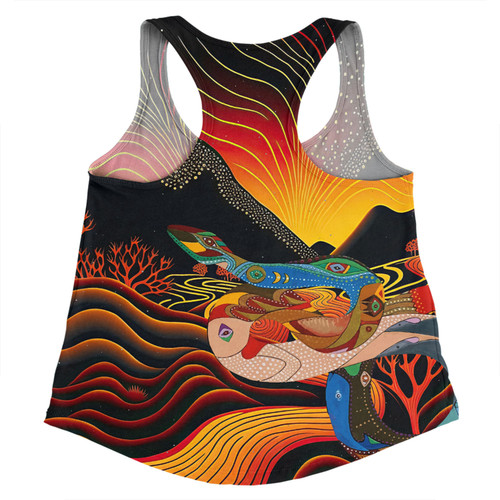 Australia Aboriginal Custom Women Racerback Singlet - Rainbow Serpent In Aboriginal Dreaming Art Inspired Women Racerback Singlet Australia Aboriginal Custom Women Racerback Singlet - Rainbow Serpent In Aboriginal Dreaming Art Inspired Women Racerback Singlet