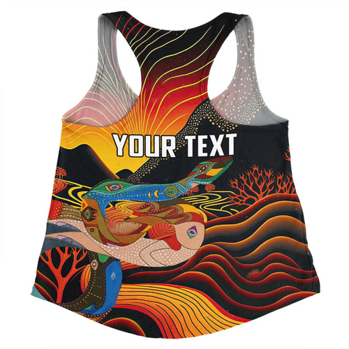 Australia Aboriginal Custom Women Racerback Singlet - Rainbow Serpent In Aboriginal Dreaming Art Inspired Women Racerback Singlet Australia Aboriginal Custom Women Racerback Singlet - Rainbow Serpent In Aboriginal Dreaming Art Inspired Women Racerback Singlet