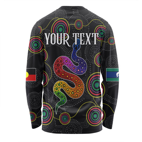 Australia Aboriginal Custom Long Sleeve T-shirt - Indigenous Dreaming Rainbow Serpent Inspired Long Sleeve T-shirt Australia Aboriginal Custom Long Sleeve T-shirt - Indigenous Dreaming Rainbow Serpent Inspired Long Sleeve T-shirt