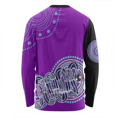 Australia Aboriginal Custom Long Sleeve T-shirt - Purple Rainbow Serpent Dreaming Inspired Long Sleeve T-shirt Australia Aboriginal Custom Long Sleeve T-shirt - Purple Rainbow Serpent Dreaming Inspired Long Sleeve T-shirt