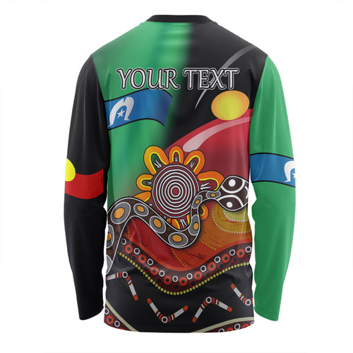 Australia Aboriginal Custom Long Sleeve T-shirt - The Rainbow Serpent Dreamtime Give Shape To The Earth Long Sleeve T-shirt Australia Aboriginal Custom Long Sleeve T-shirt - The Rainbow Serpent Dreamtime Give Shape To The Earth Long Sleeve T-shirt