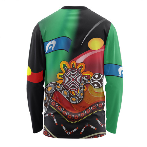 Australia Aboriginal Custom Long Sleeve T-shirt - The Rainbow Serpent Dreamtime Give Shape To The Earth Long Sleeve T-shirt Australia Aboriginal Custom Long Sleeve T-shirt - The Rainbow Serpent Dreamtime Give Shape To The Earth Long Sleeve T-shirt