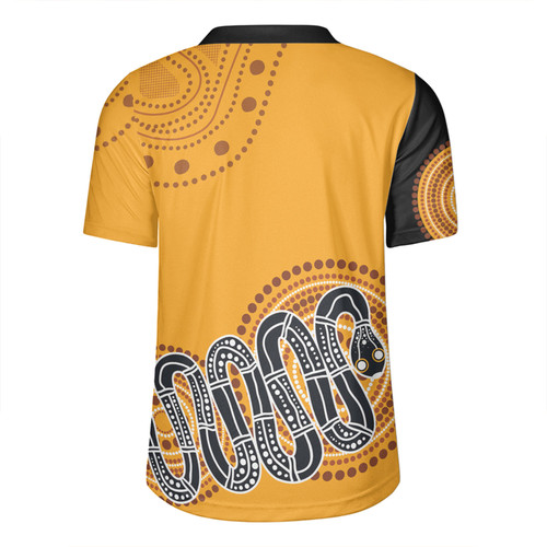 Australia Aboriginal Custom Rugby Jersey - Orange Rainbow Serpent Dreaming Inspired Rugby Jersey Australia Aboriginal Custom Rugby Jersey - Orange Rainbow Serpent Dreaming Inspired Rugby Jersey