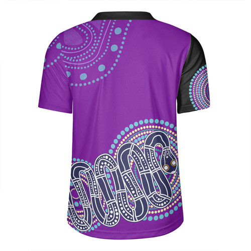 Australia Aboriginal Custom Rugby Jersey - Purple Rainbow Serpent Dreaming Inspired Rugby Jersey Australia Aboriginal Custom Rugby Jersey - Purple Rainbow Serpent Dreaming Inspired Rugby Jersey