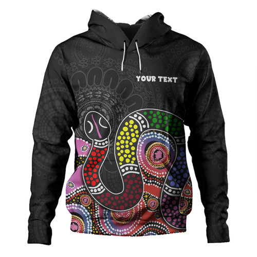 Australia Rainbow Serpent Aboriginal Custom Hoodie - Dreamtime Rainbow Serpent Featuring Dot Style Hoodie Australia Rainbow Serpent Aboriginal Custom Hoodie - Dreamtime Rainbow Serpent Featuring Dot Style Hoodie