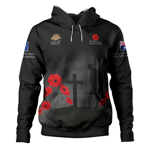 Australia Anzac Day Hoodie - Australia Remember Black Hoodie