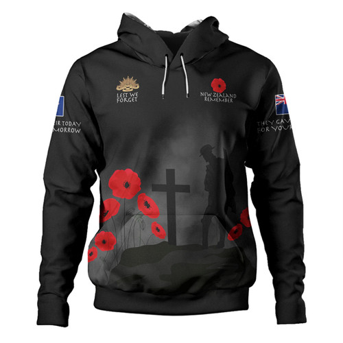 New Zealand Anzac Day Hoodie - New Zealand Remember Black Hoodie