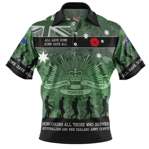 Australia Anzac Day Polo Shirt - Australia and New Zealand Warriors All gave some Some Gave All Green Polo Shirt