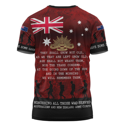 Australia Anzac Day T-shirt - Australia and New Zealand Warriors All gave some Some Gave All Red T-shirt Australia Anzac Day T-shirt - Australia and New Zealand Warriors All gave some Some Gave All Red T-shirt
