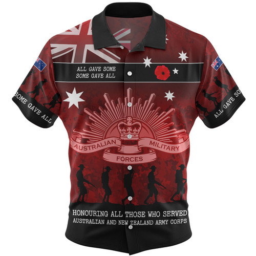 Australia Anzac Day Hawaiian Shirt - Australia and New Zealand Warriors All gave some Some Gave All Red Hawaiian Shirt