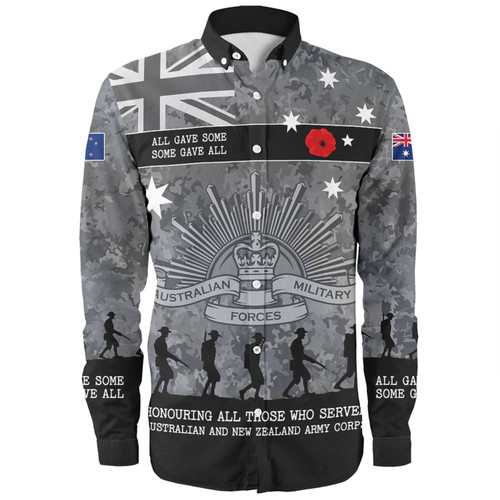 Australia Anzac Day Long Sleeve Shirt - Australia and New Zealand Warriors All gave some Some Gave All Black Long Sleeve Shirt