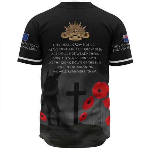New Zealand Anzac Day Baseball Shirt - New Zealand Remember Black Baseball Shirt New Zealand Anzac Day Baseball Shirt - New Zealand Remember Black Baseball Shirt