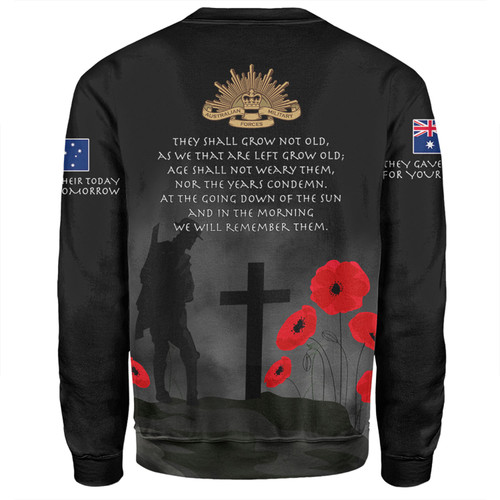 Australia Anzac Day Sweatshirt - Australia Remember Black Sweatshirt Australia Anzac Day Sweatshirt - Australia Remember Black Sweatshirt