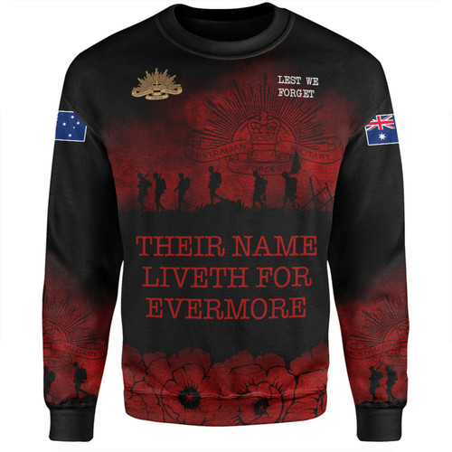 Australia Anzac Day Sweatshirt - Their Names Liveth Forevermore Sweatshirt