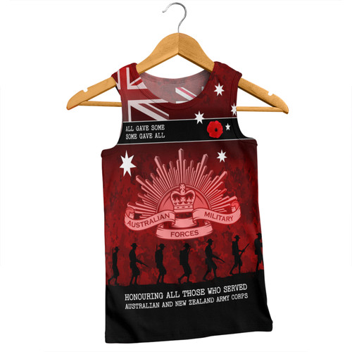 Australia Anzac Day Men Singlet - Australia and New Zealand Warriors All gave some Some Gave All Red Men Singlet