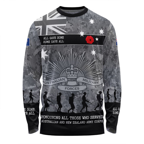 Australia Anzac Day Long Sleeve T-shirt - Australia and New Zealand Warriors All gave some Some Gave All Black Long Sleeve T-shirt