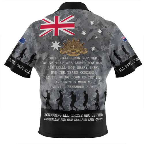 Australia Anzac Day Zip Polo Shirt - Australia and New Zealand Warriors All gave some Some Gave All Black Zip Polo Shirt Australia Anzac Day Zip Polo Shirt - Australia and New Zealand Warriors All gave some Some Gave All Black Zip Polo Shirt